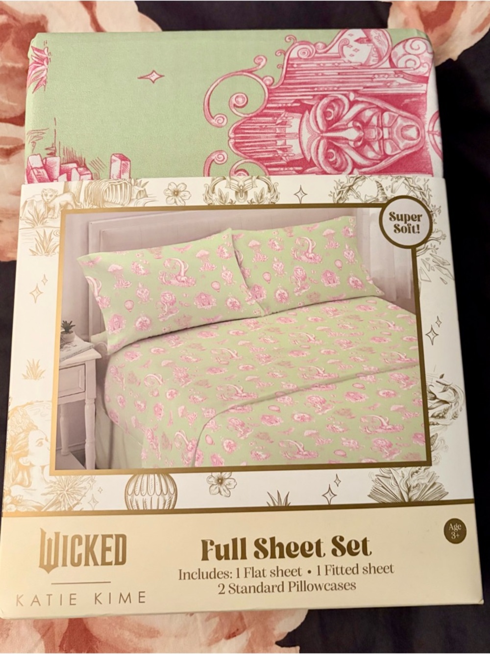Katie K Mint and Pink Wicked Full Sheet Set